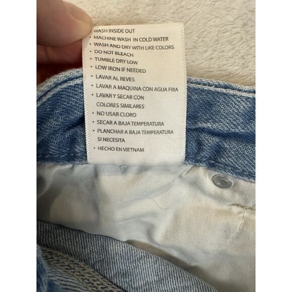 Kancan Juniors Lt Wash Distressed High Rise Cut-off Denim Shorts Cotton Sz 9 - Picture 6 of 8